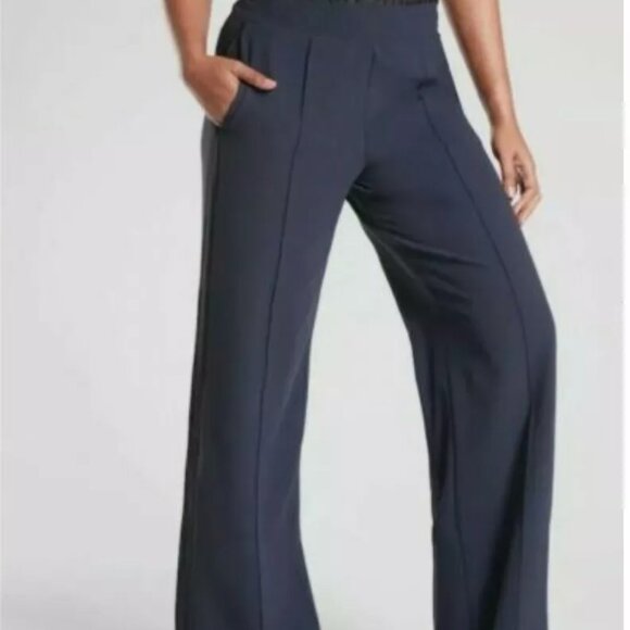 NWT Athleta Metropolis Wide Leg Pant In Primatwill Size 2 Navy/ Black #530635 - Picture 5 of 6